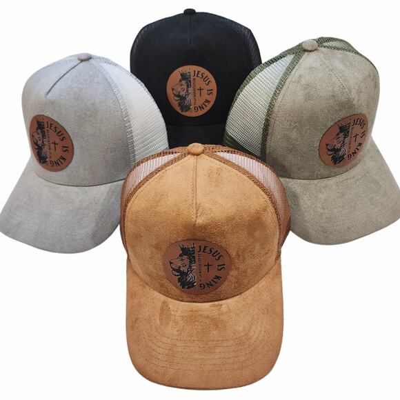 NWT Lion of Judah Faux Suede Snap Back Mesh Trucker Hat Cap - Picture 13 of 13